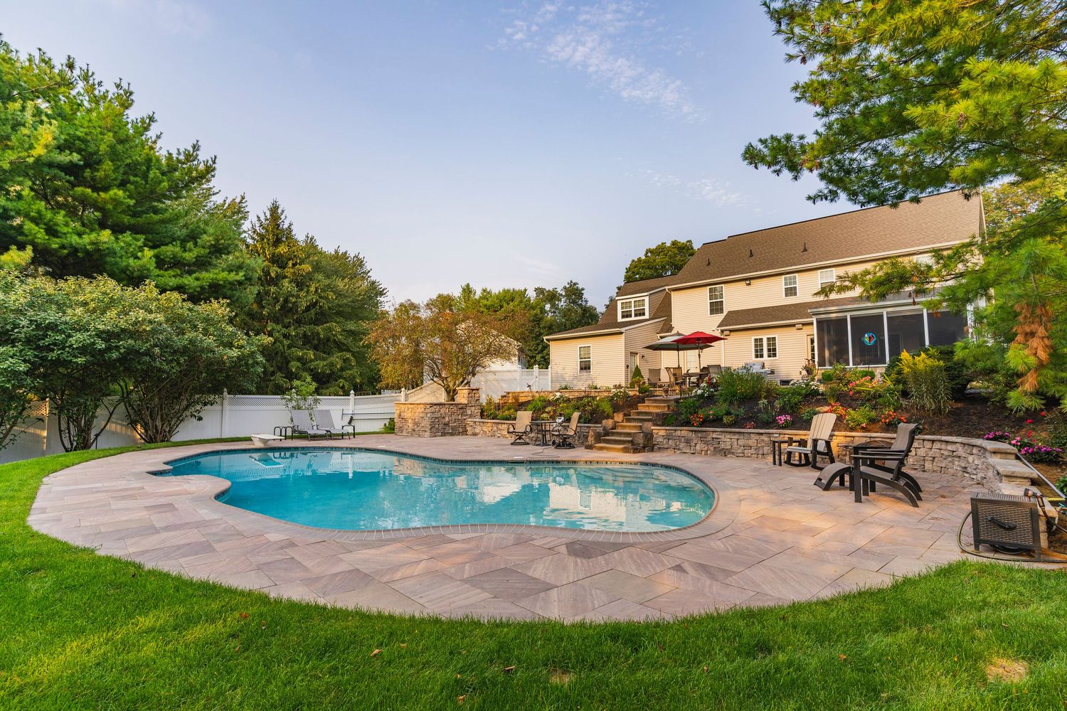 This hardscaping job is beautiful. Nicole + James Co. is a landscaping photographer in Lancaster pa.