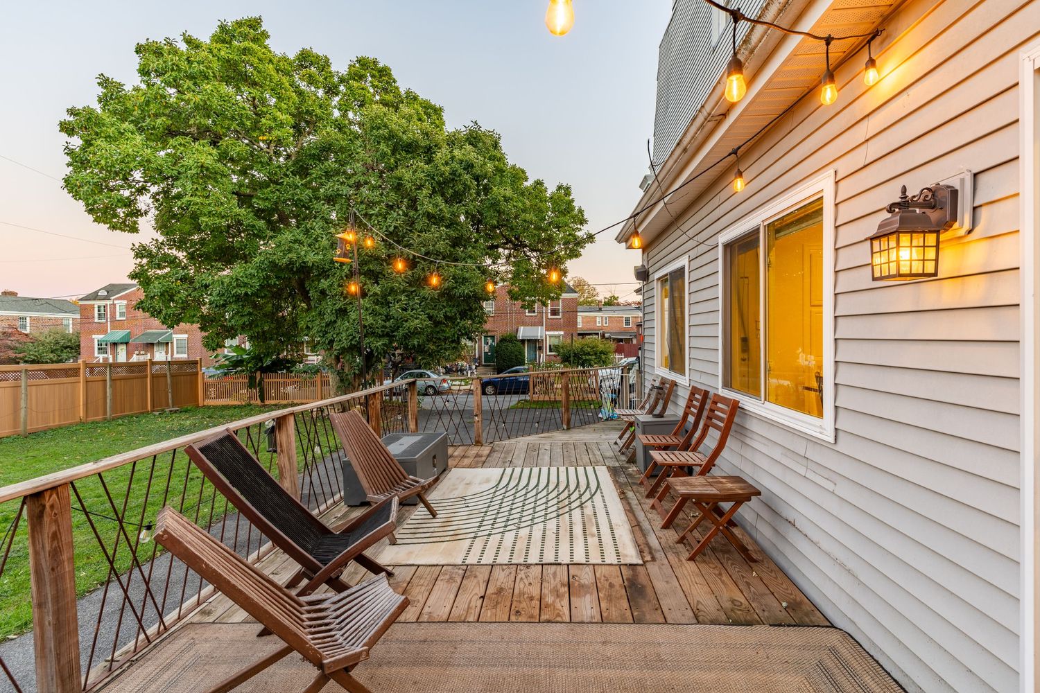 Golden hour photo of deck