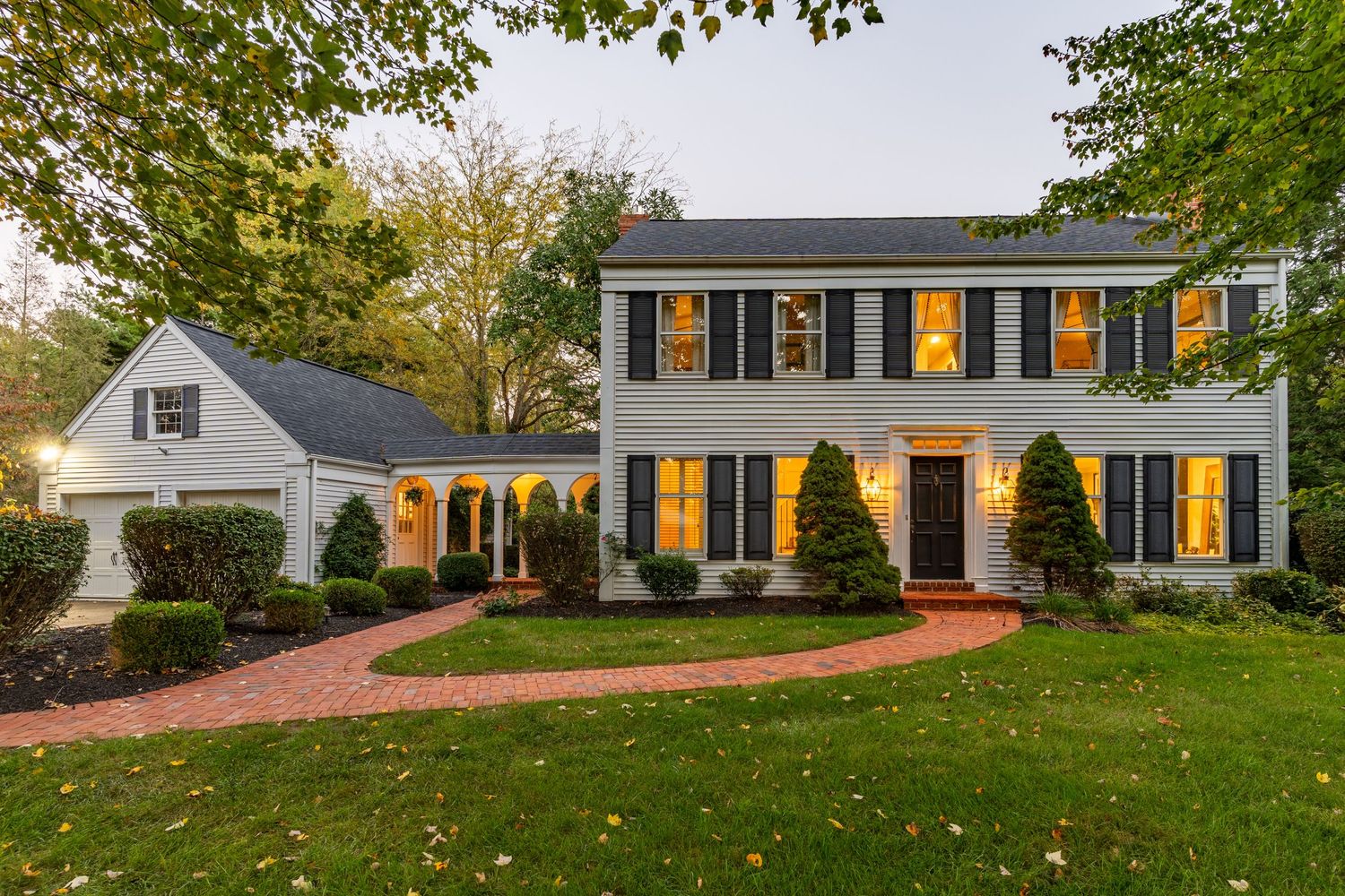 Twilight Photo of an Estate in Lancaster PA. This home was Photographed by Nicole + James Co