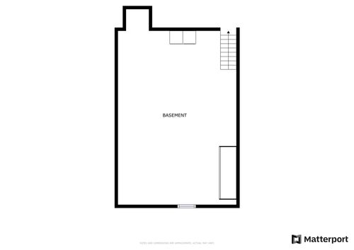 Floor plan diagram of the basement layout.